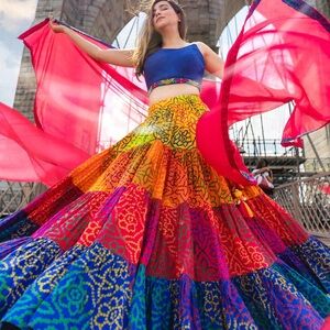 Vibrant Multicolor Boho outfit with Ethnic Print – Eye-Catching and Extra Flowy